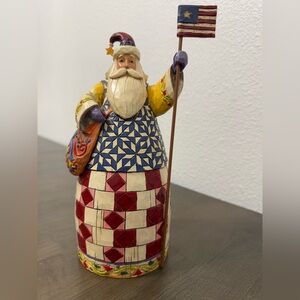 Jim Shore 2006 United We Stand Patriotic Santa Figure Figurine USA Flag #4007487